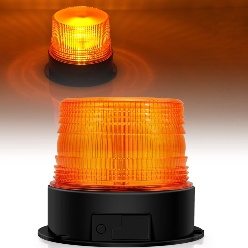Wiederaufladbares kabelloses LED-Leuchtfeuer 12 V-24 V, orangefarbenes Blitzlicht, magnetisch blinkende Notfall-Warnleuchten für Auto, Fahrzeug,