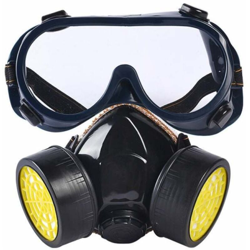 Wiederverwendbare Atemschutzmaske, Doppelfiltermaske zum Schutz vor giftigen Dämpfen, Staub, Gasen und Chemikalien, Maske für Maler- und