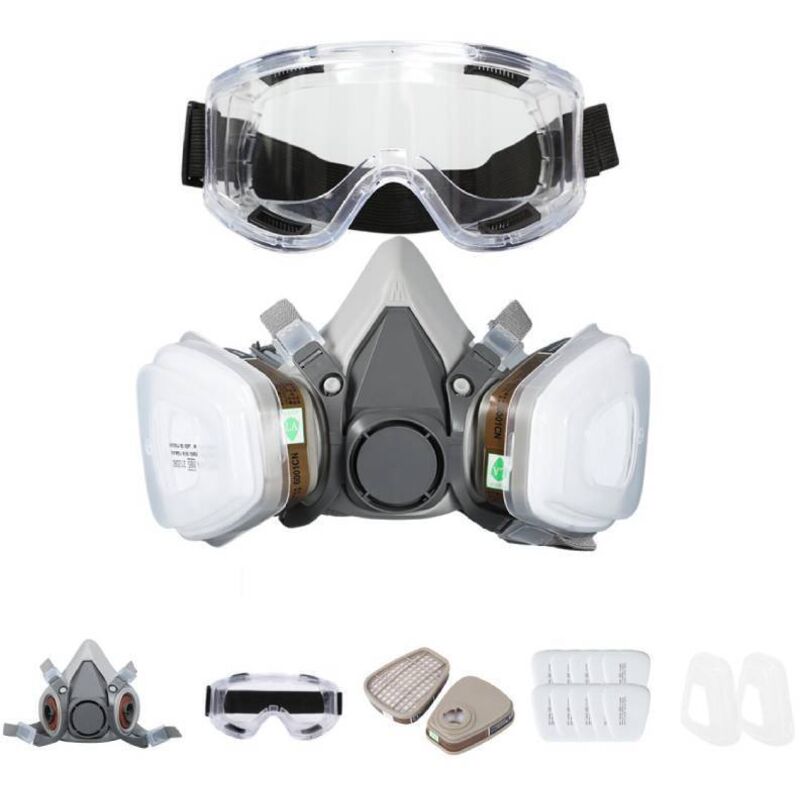 Wiederverwendbare Halbgesichtsmaske mit Filter, professionelle Maske zum Schutz vor organischen chemischen Dämpfen, geeignet für Holzbearbeitung,