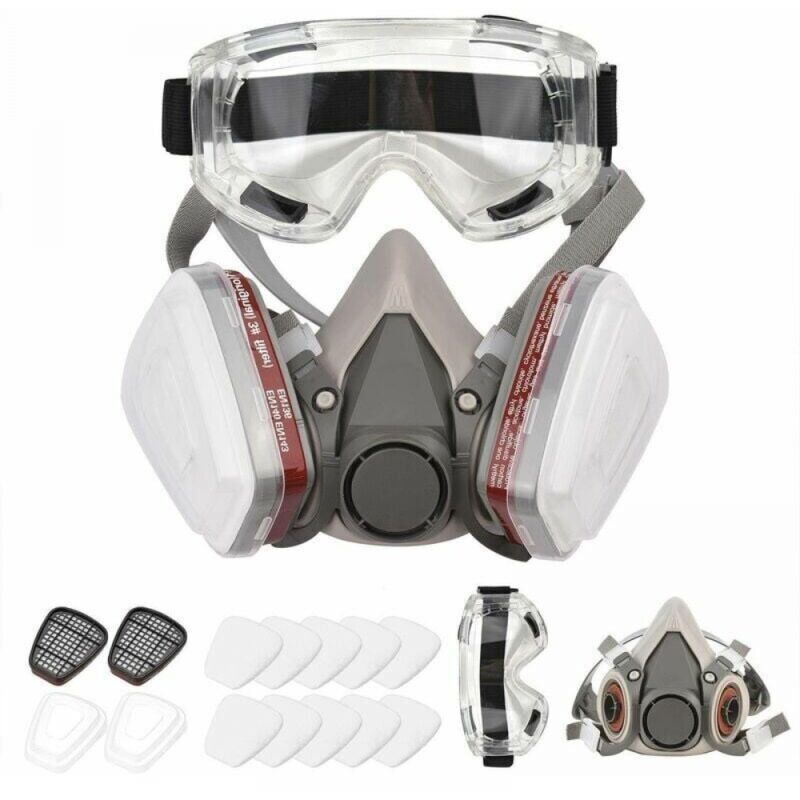 Wiederverwendbare Halbmaske 6200 mit integrierter Schutzbrille zum Lackieren und Schweißen – Schutz vor organischen Dämpfen
