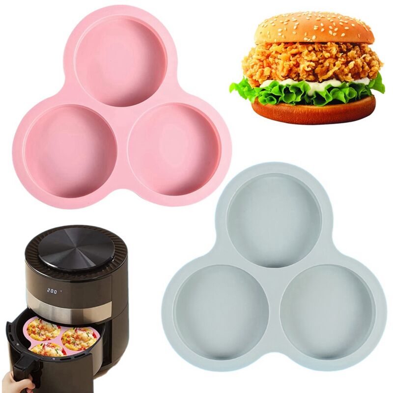Tlily - Wiederverwendbare Silikonform, Luftfritteuse, Eierpfanne, Kuchen, Dessert, Backwaren, Werkzeuge, Rosa