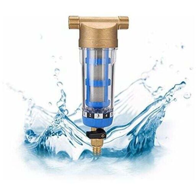 Wiederverwendbarer Spin-Down-Sediment-Wasserfilter – Wasserfilter – Außengewinde – Sediment-Vorfilter für Brunnen-Wasserrohr – Sedimentfilter (3/4