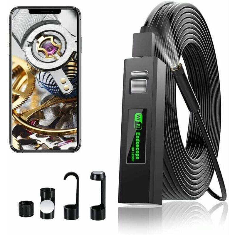 WiFi-Endoskopkamera, 1200P HD-Rohrinspektionskamera mit LED-Licht für iPhone/Android-Mobiltelefon/Windows/Mac/Tablet/PC — (5M)