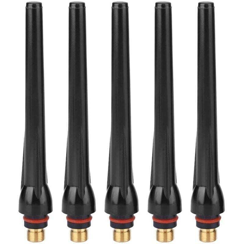 WIG-Schweißgerät, 0,9 x 0,5 cm, 5-teilig, lange Rückkappe, Schweißbrenner, WIG-Schweißmesser, Rückkappe für SR17/SR18/SR26 Schweißzubehör (5-teilig)