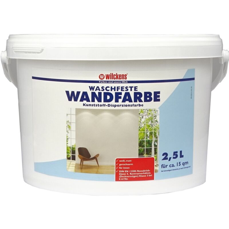 Wilckens Waschfeste Wandfarbe Weiß 2,5l 13191000080