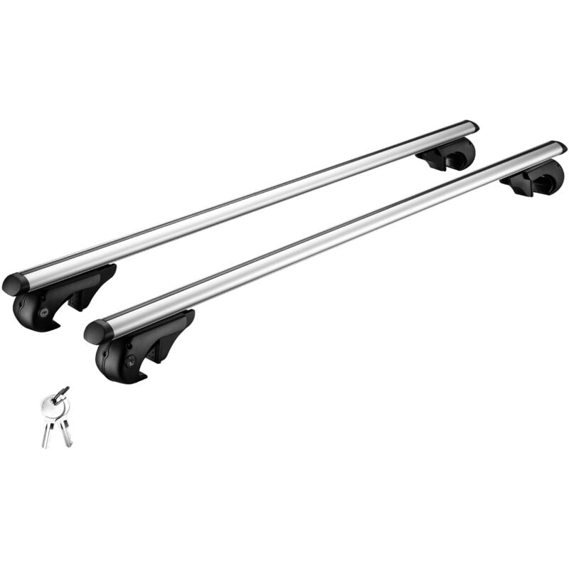 Wiltec Dachträger Universal 120 cm, Dachgepäckträger bis 90 kg, Gepäckträger aus Aluminium, Robuster Dachbox Grundträger, Dachgrundträger für Auto