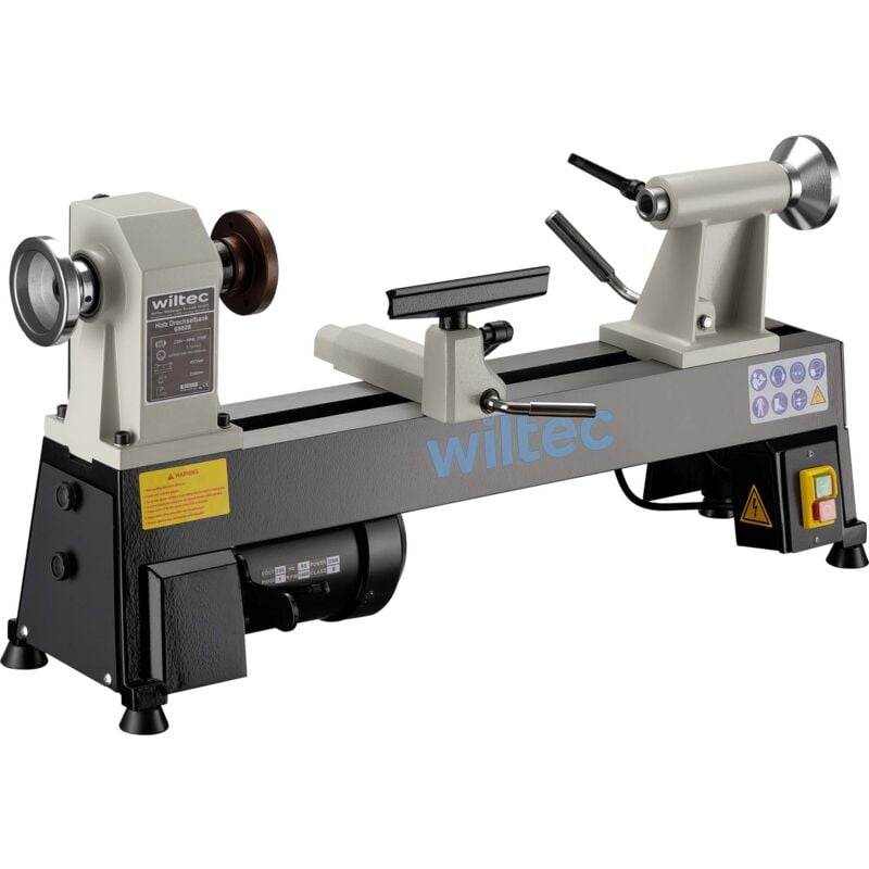 Drechselbank 370 w mit variabler Drehzahl 600-2800 U/min, Drechselmaschine mit Planscheibe, Drehbank für Holz bis 457 mm Länge - Wiltec