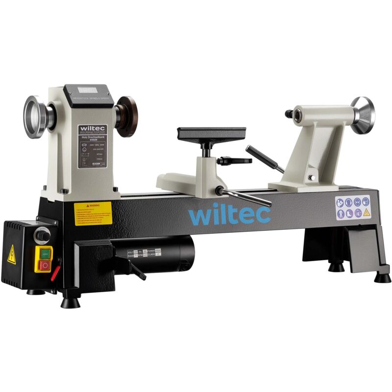 Drechselbank 550 w mit variabler Drehzahl 650-3800 U/min, Drechselmaschine mit Planscheibe, Drehbank für Holz bis 457 mm Länge - Wiltec