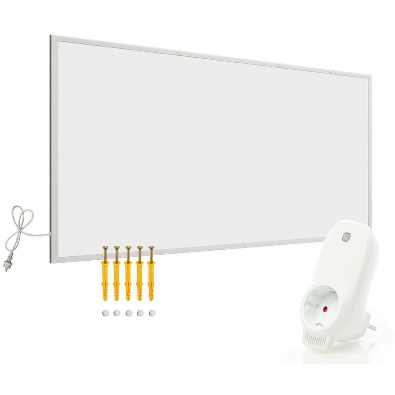 Wiltec Infrarotheizung 700 Watt inkl. WLAN-Thermostat, energieeffizienter Heizkörper mit WLAN Steuerung, Wandmontage Elektroheizung, Heizpaneel