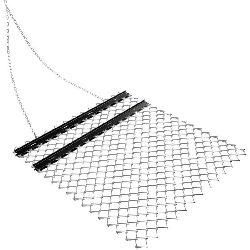 Wiesenegge 155 x 123,5 cm mit Kettennetz, Schleppegge für Rasentraktor, atv und utv, Wiesenschleppe zur Bodenbearbeitung und Bodenbegradigung - Wiltec