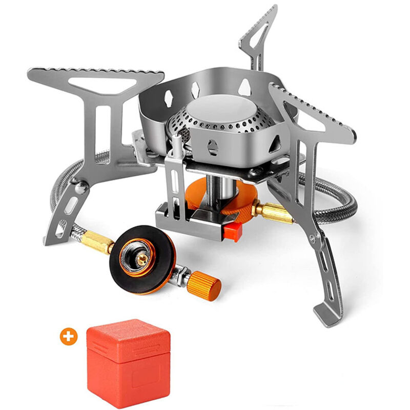 Winddichter Outdoor-Kocher, 3500 w geteilter tragbarer Gaskocher, leichterer elektronischer Kocher, ultraleichter faltbarer Outdoor-Kocher, geeignet