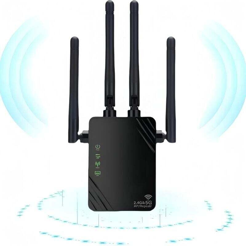 WLAN-Repeater, neuer WLAN-Verstärker (2024), 1200 Mbit/s, Dualband-WLAN-Verstärker (5 GHz und 2,4 GHz), Repeater-/Router-/Access-Point-Modus, 4