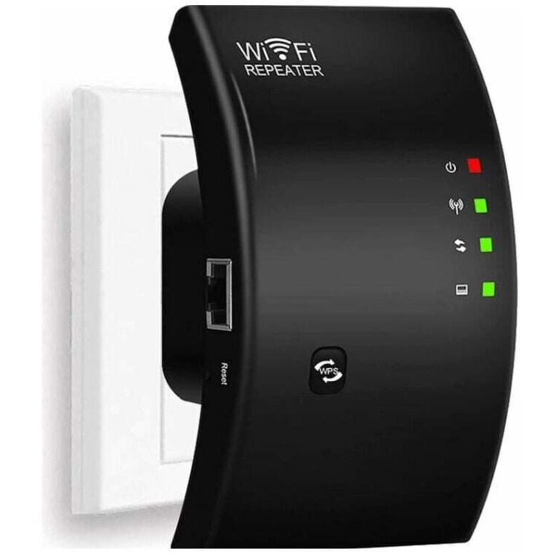WLAN-Repeater, WLAN-Repeater, leistungsstarker WLAN-Verstärker, WLAN-Extender N300, WLAN-Signalverstärker, 1 Ethernet-Anschluss, deckt bis zu 200 m²