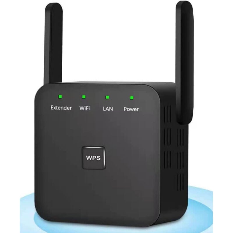 WLAN-Signalverstärker, 300-Mbit/s-WLAN-Repeater mit Ethernet-Anschluss, schnelle Einrichtung, WLAN-Repeater mit großer Reichweite, schwarz