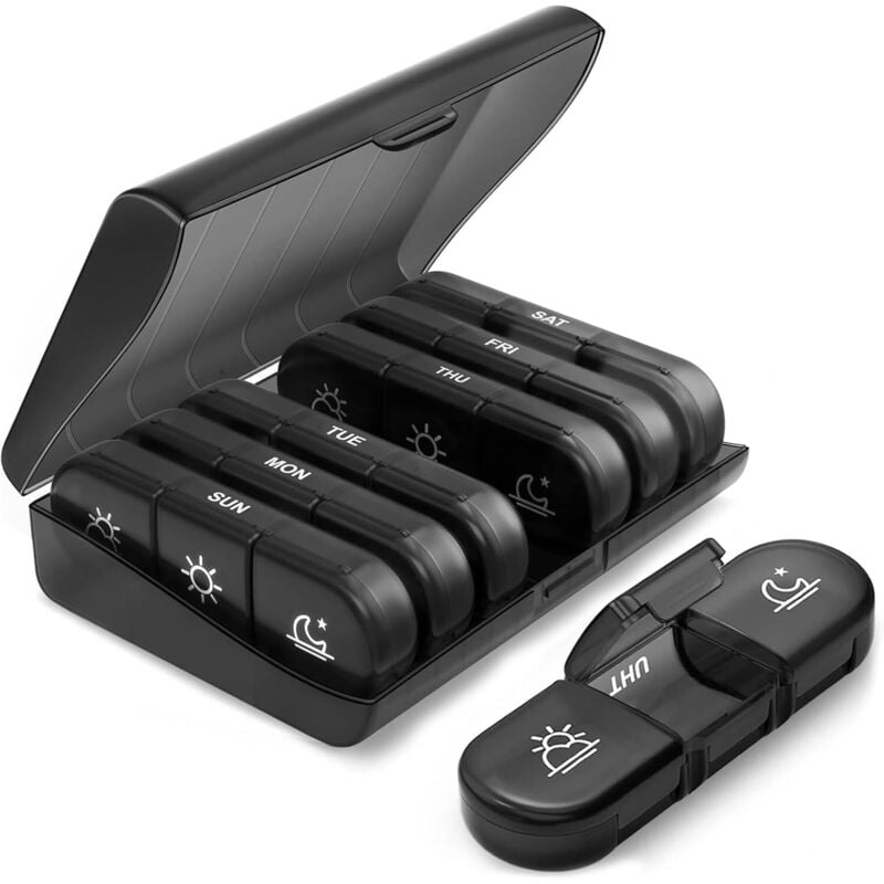 Wöchentlicher Pillenorganizer für Morgen, Mittag und Abend, 7-Tage-Medikamentenorganizer mit 21 Fächern, für Vitamine, Nahrungsergänzungsmittel und