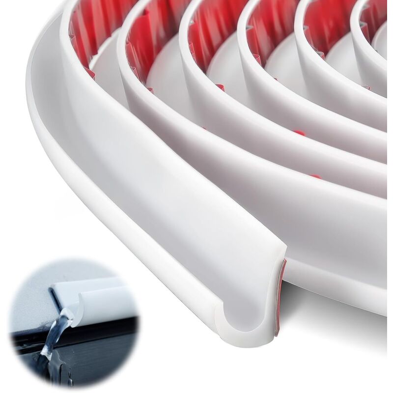 Wohnmobil-Regenrinne, 5 m selbstklebende Regenrinne für Wohnmobile, PVC-Auto-Regenrinne für Fahrzeuge/Lkw/Wohnmobile/Boote, J-förmige PVC-Regenrinne,