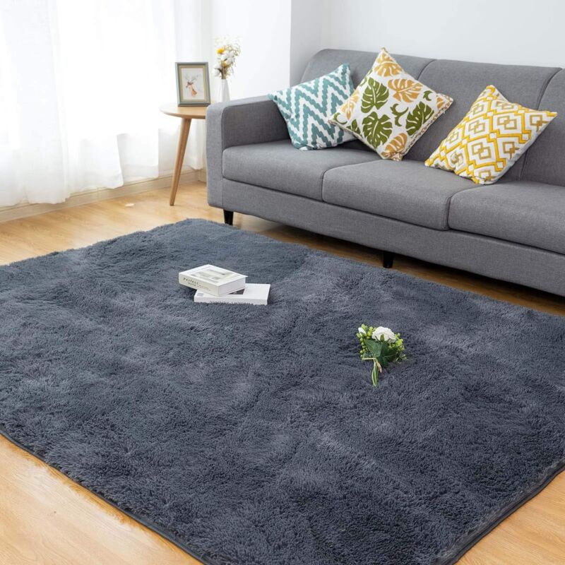 Jn.songs - Wohnzimmer Hochflor Teppich, Plüsch Shaggy Teppiche für Schlafzimmer, Wohnzimmer, Flur Grün - 80x200cm