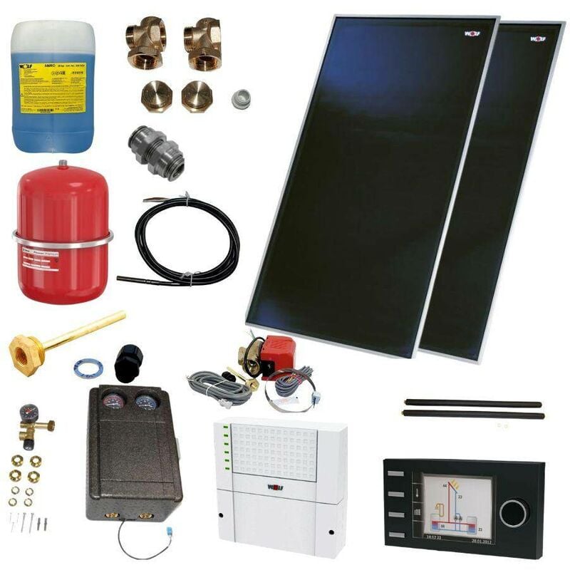 Wolf - CFK-1 Hochleistungs-Sonnenkollektor 4,6 m² BM-2-Solar Solaranlage Solarpaket