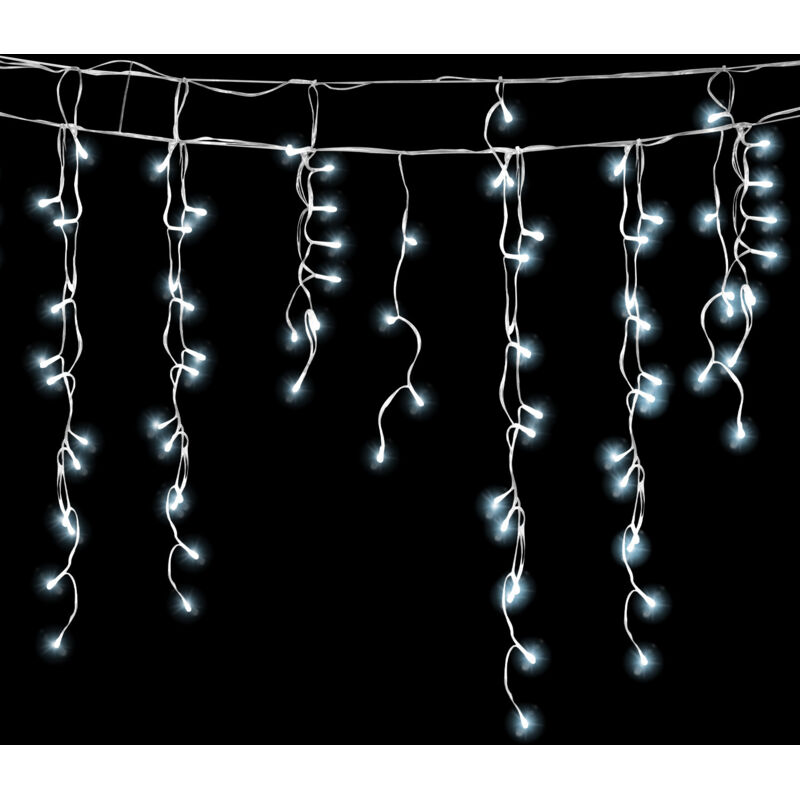 Wolketon 5M LED Eisregen Lichterkette Außen Innen Kaltweiß Lichtervorhang 200 LEDs Eiszapfen Weihnachtsbeleuchtung 8 Modi Weihnachtsdeko Party Garten