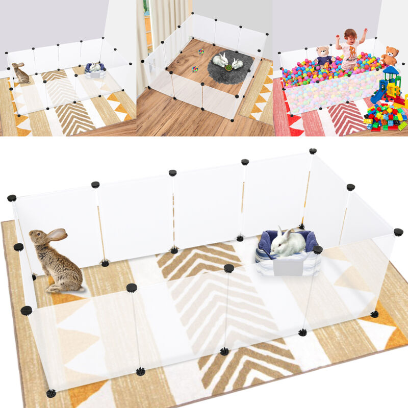 Wolketon Freigehege Kleintier-Käfige DIY Laufgitter Nager Hasen Welpenauslauf Kaninchenstall Hamster