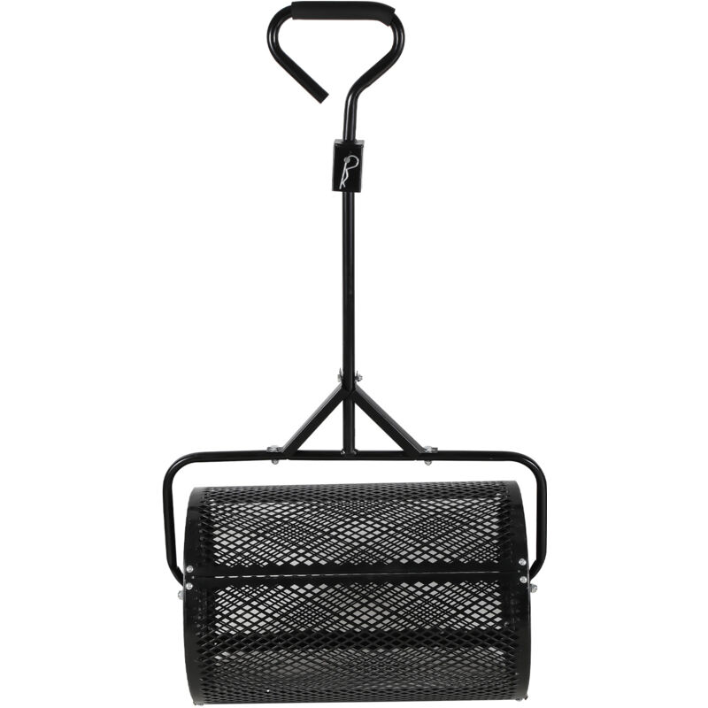 Wolketon Gartendüngerstreuer 75 l – 60 × 40 cm, Rollstreuer für Dünger und Saatgut Schwarz