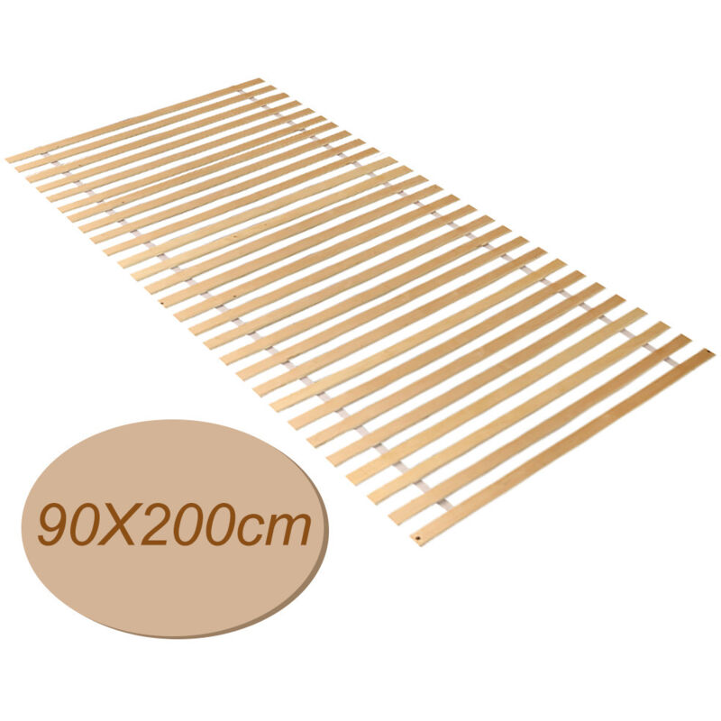 SWANEW Lattenrost 90x200cm Lattenrost max Tragfähigkeit 150kg Stabiles Rollrost mit 28 Leisten Rollroste Rolllattenrost Lattenroste