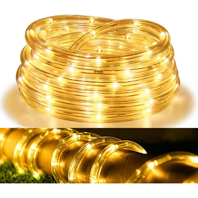 Wolketon LED Lichtschlauch Lichterkette Beleuchtung WarmWeiß 20 Meter LED für Drinnen/Draußen Weihnachten Beleuchtung Dekoration Lichterschlauch