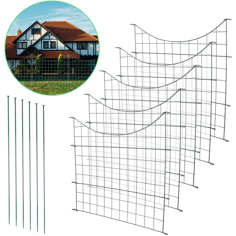 Wolketon - swanew Teichzaun Steckzaun Wildzaun Gartenzaun Tiergehege Zauntor Unterbogen 5x
