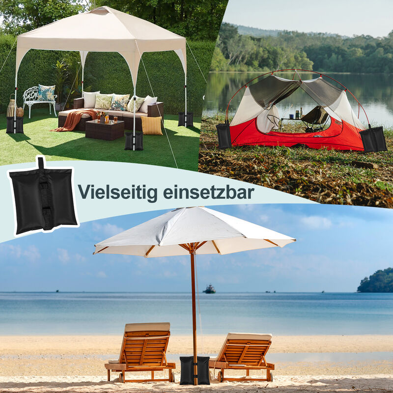 Woltu - 4er Set Pavillon Gewichte Pavillonstandfüße Hochwertige Sandsäcke zum Befüllen Beschweren Gewichtsbeutel für Pop-Up-Zelt Partyzelt