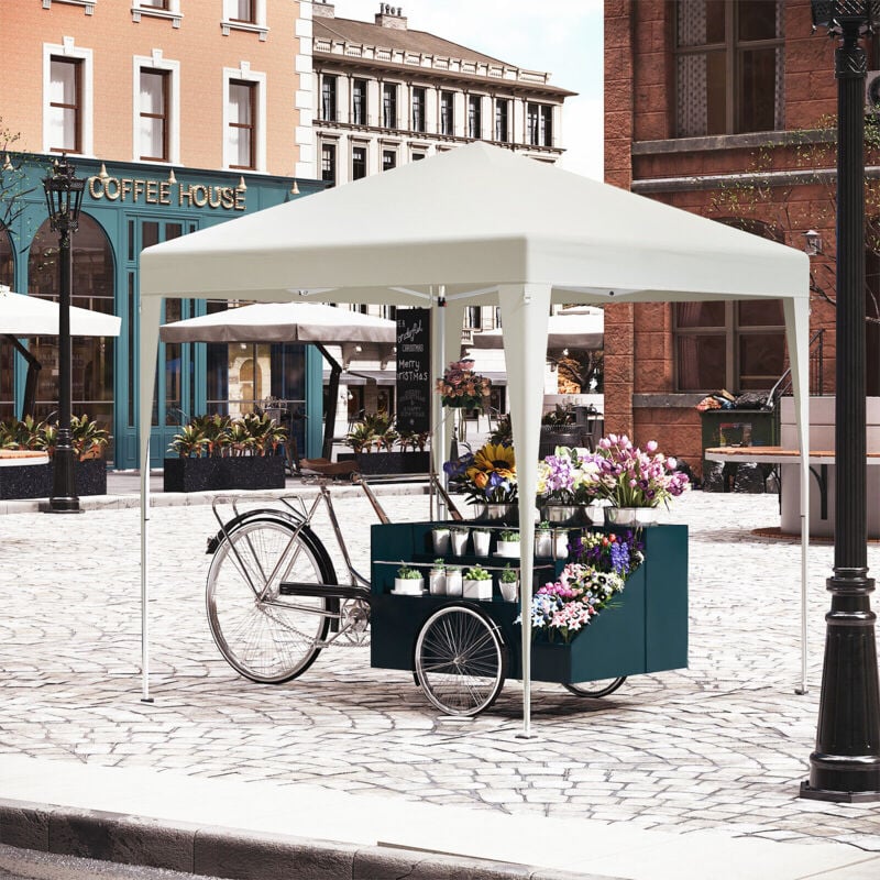 WOLTU Pavillon 2x2 m Wasserdicht Faltpavillon mit 4 Seitenwänden, Gartenpavillon wasserabweisend UV-Schutz 50+, höhenverstellbarer Partyzelt, mit