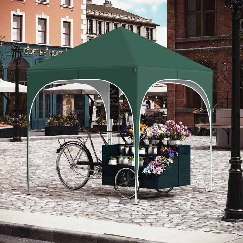 Pavillon 2x2m, Faltpavillon Wasserdicht Partyzelt, Faltpavillon mit 4 Seitenwänden UV-Schutz 50+, Gartenpavillon mit Tragetasche, höhenverstellbarer,