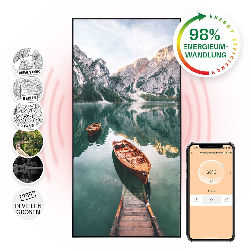 Klarstein - Wonderwall Air Art Smart Infrarotheizung See Vertikal 60x120cm 700W