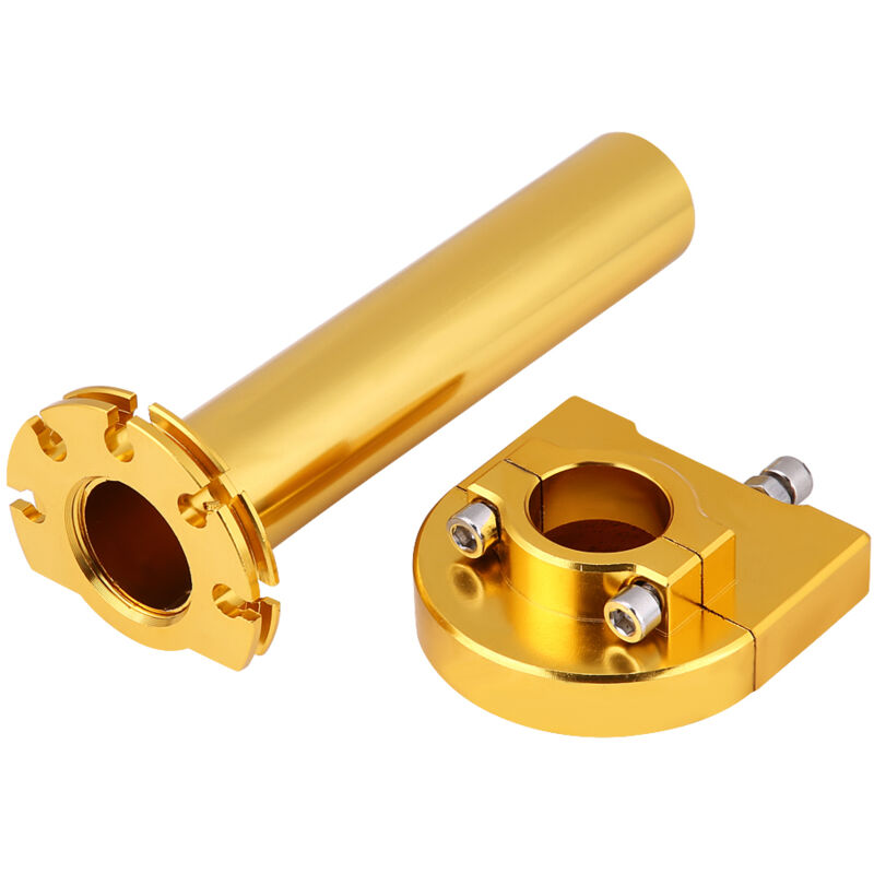 wosume Gasgriffe, 7/8' 22mm Aluminiumlegierung Lenker-Gasgriffe für Motorrad, Roller, Dirtbike, Universal (Gold)