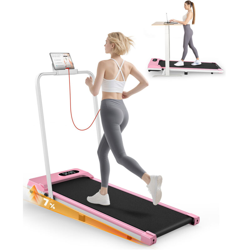 Wowttrelax 3-in-1-Laufband, multifunktionaler Sicherheitshandlauf, 1–8 km/h Laufpad, Büro-Laufpad, 2,5-PS-Motor, Fernbedienung, LED-Anzeige,