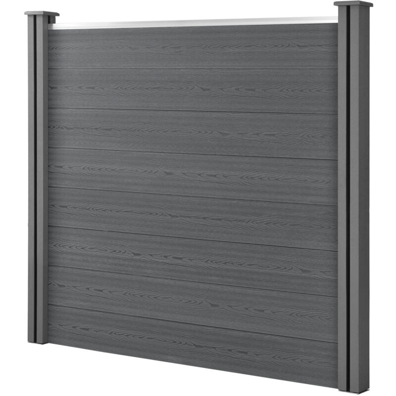 Neu.holz - wpc Gartenzaun 165x162 cm mit Pfosten Sichtschutz Windschutz