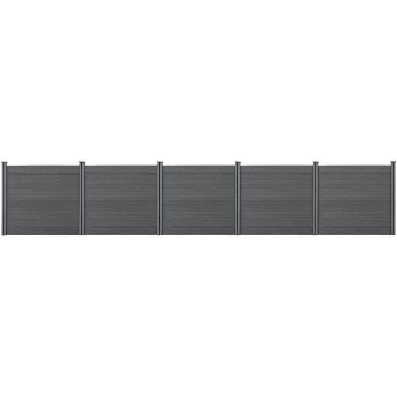 WPC Gartenzaun 165x770 cm mit Pfosten Sichtschutz Windschutz neu.holz
