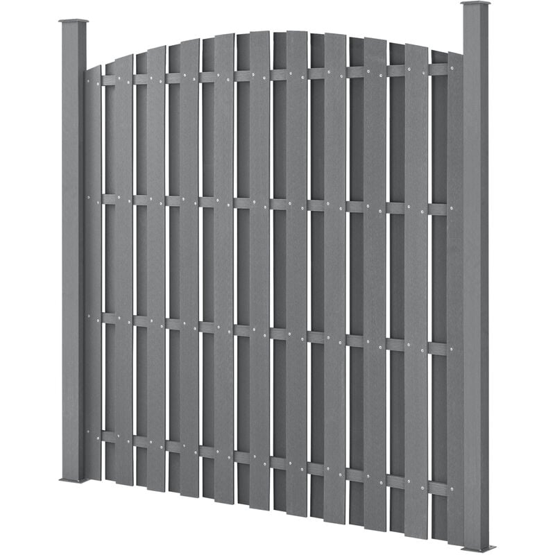 Neu.holz - wpc Gartenzaun 185x193 cm Rund Grau