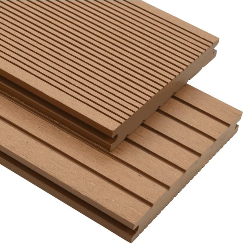 WPC Massive Terrassendielen mit Zubehör 10 m² 2,2 m Teak vidaXL