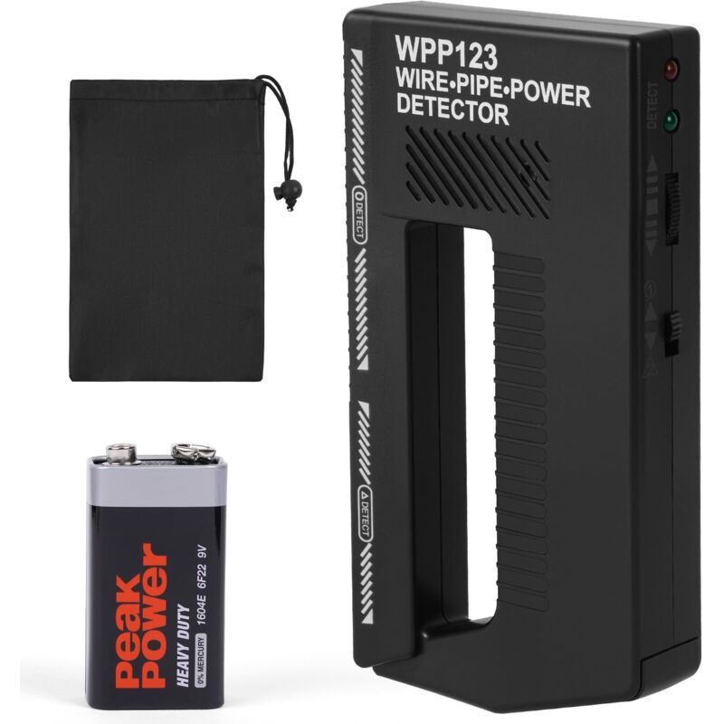 Wpp123 Metalldetektor Klein, Kabelfinder Leitungssuchgerät, Stud Finder, Hoher Empfindlichkeit Multifunktions-Detektor & Einstellbarem Alarm, für