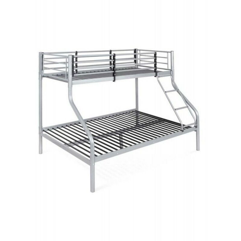 Defibrico - Etagenbett aus grau lackiertem Stahl aus Stahlrohr 140x190xh.160 cm