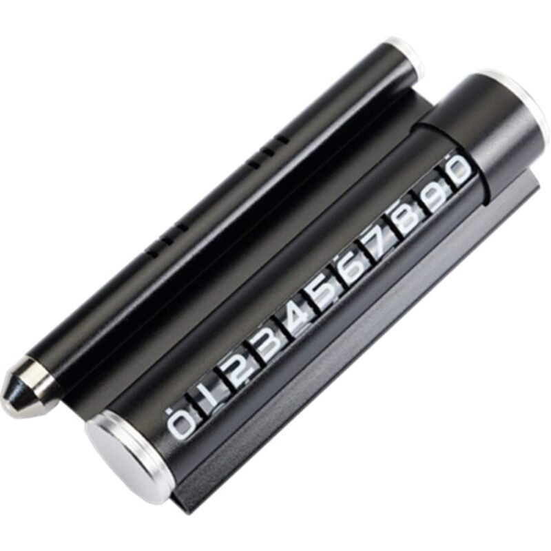 1 x Handy-Parkkarte mit Aromatherapie-Sicherheitshammer, zerbrochenes Fenster, Nummernschild, Handyhalter, Auto-Kennzeichen