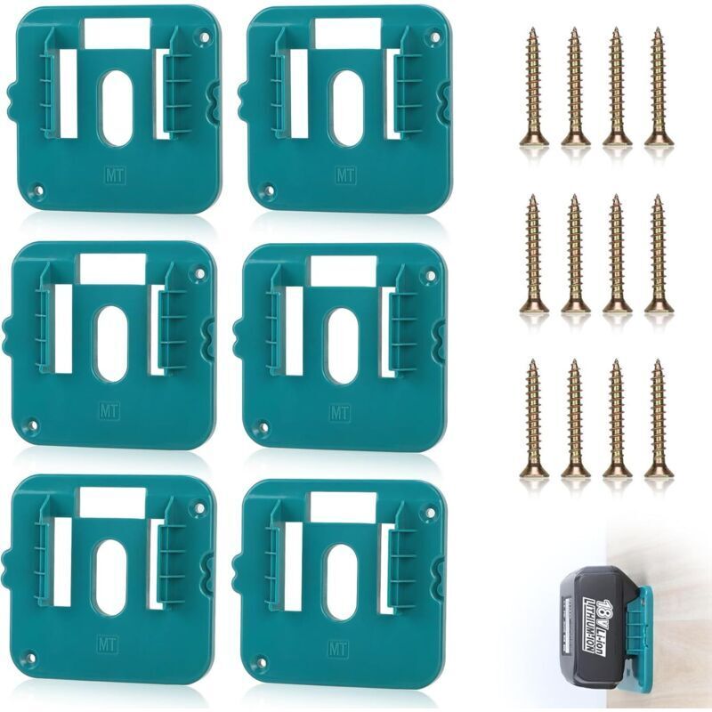 x Makita 18V Batteriehalter mit 12 Schrauben, kompatibel mit Makita BL1860 BL1850 BL1840 BL1830, Blau (Batterie nicht enthalten)