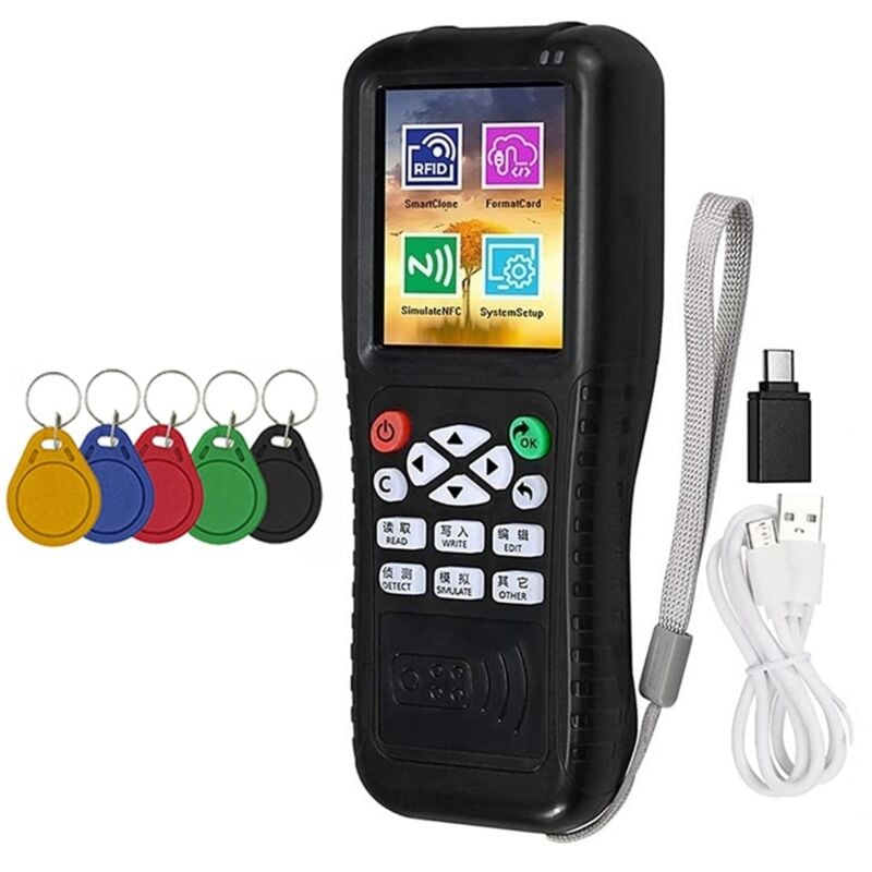 X100 RFID NFC Smart Card Reader Writer + 5xUID Schlüsselbund-Duplikator