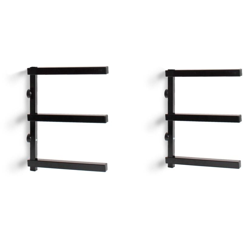 2x Metallregal zur Holzlagerung, 310 x 30 x 455 mm, Kragarmregal mit 3 Etagen, Schwerlastregal 50 kg pro Ebene in Schwarz - Xpotool