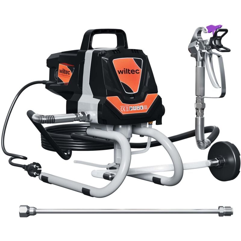 Wiltec - Hochdruck Farbsprühsystem 1010 w, 207 bar, 1,5 l/min, Farbspritzgerät mit Düse und Verlängerungsstange, Farbsprühgerät für Wandfarbe