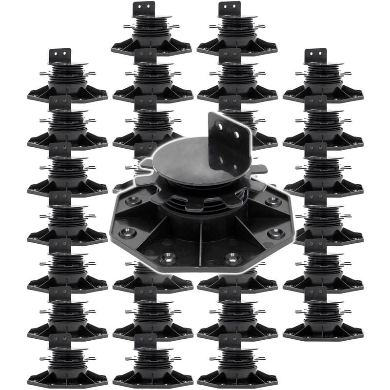 Set 30x Stelzlager für Terrassen, 2700kg, 33-64mm, höhenverstellbare Stellfüße für Terrassendielen, Platten und Planken - Xpotool