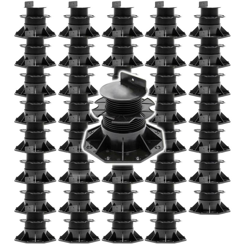 XPOtool Set 40x Stelzlager für Terrassen, 2700kg, 60-138mm, höhenverstellbare Stellfüße für Terrassendielen, Platten und Planken