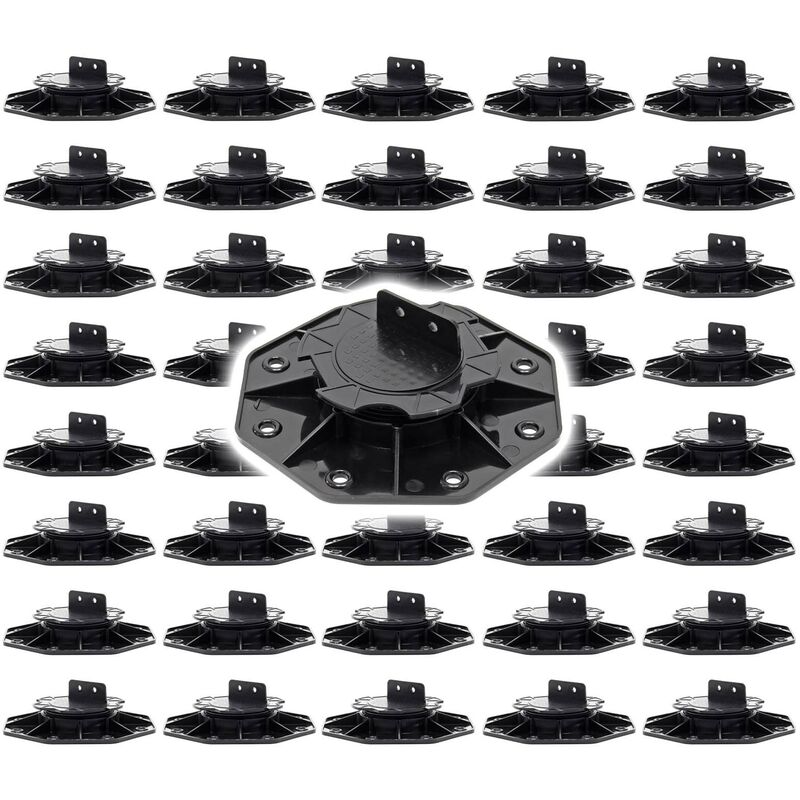 Set 40x Stelzlager für Terrassen, 2700kg, 18-28mm, höhenverstellbare Stellfüße für Terrassendielen, Platten und Planken - Xpotool