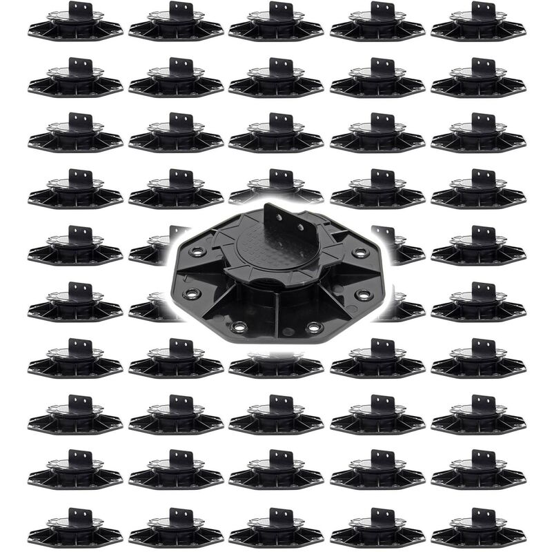 Xpotool - Set 50x Stelzlager für Terrassen, 2700kg, 18-28mm, höhenverstellbare Stellfüße für Terrassendielen, Platten und Planken