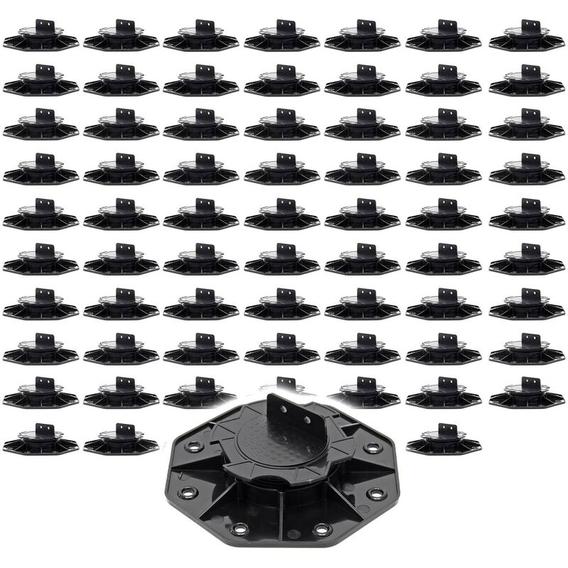 Set 70x Stelzlager für Terrassen, 2700kg, 18-28mm, höhenverstellbare Stellfüße für Terrassendielen, Platten und Planken - Xpotool